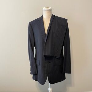 BRERA $2500 Pinstripe Suit Jacket 46R Pants 32 Blue Purple